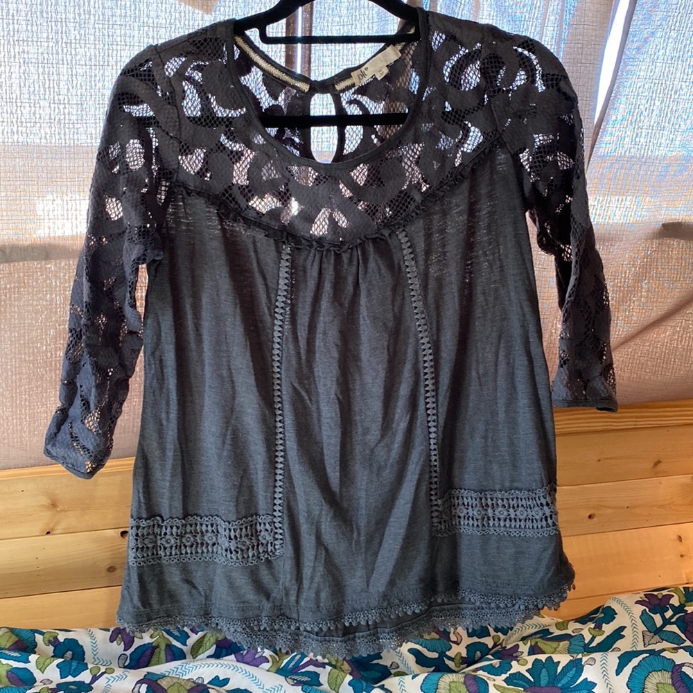 (Jolt) Lace Top Flowy Blouse